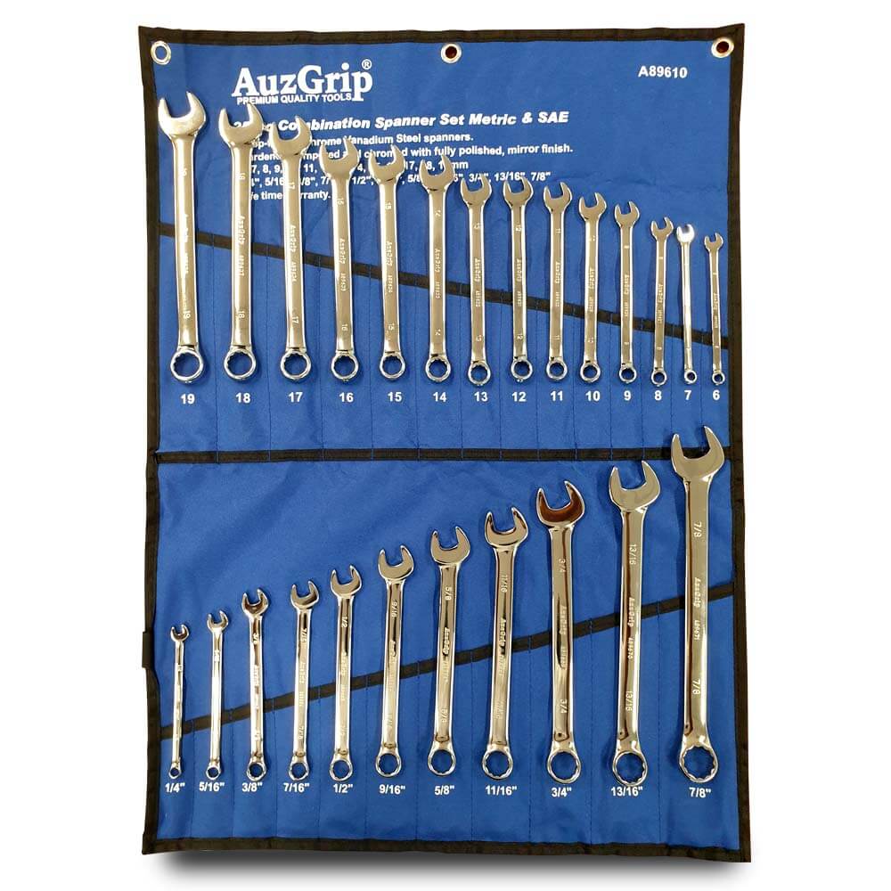 A89610 - 25 Pc Combination Spanner Set Metric/SAE